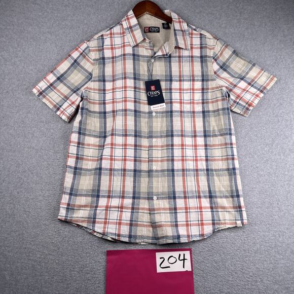 Chaps Other - Chaps Seacoast Wash Shirt Large Colorful Plaid Button Up Short Sleeve New NWT